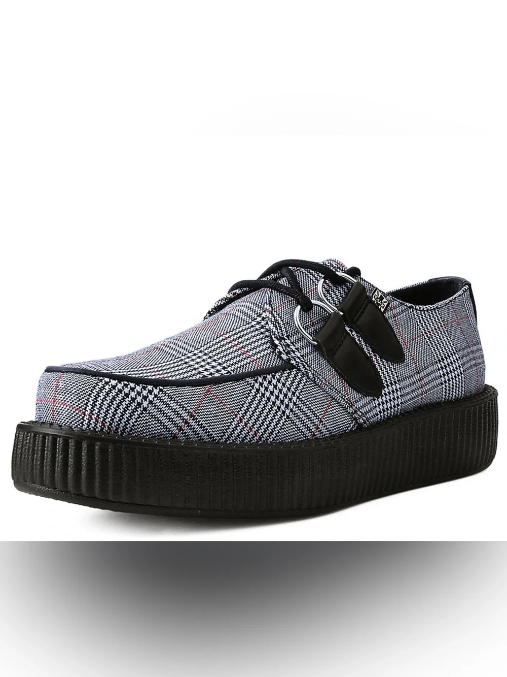 T.U.K - B/W/R Plaid Viva Low Creeper Loafers - Men’s 9 Women’s 11
